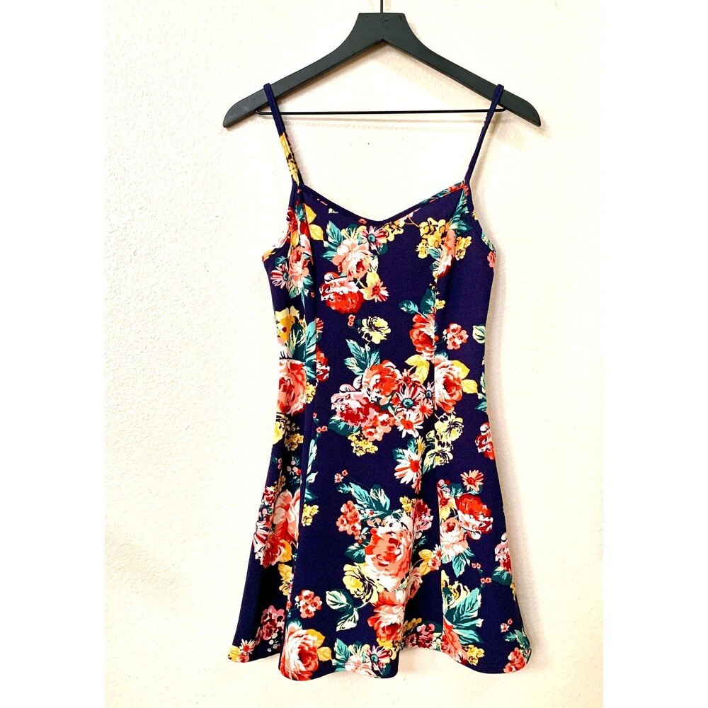 Ambiance Apparel Mini Coquette Floral Dress Size Large New